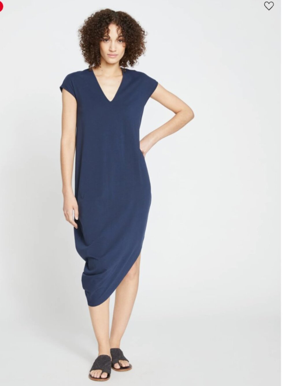Universal Standard Iconic Short-Sleeve V-Neck Geneva Dress Midnight Size M(2X)